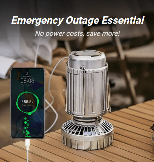 Portable LED Camping Lantern With Fan 5 in 1