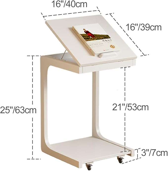 Movable C Shaped Side Table