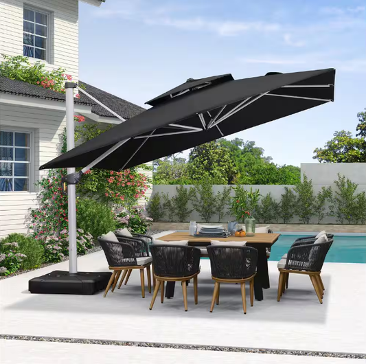 Square High-Quality Aluminum Cantilever Outdoor Patio Umbrella