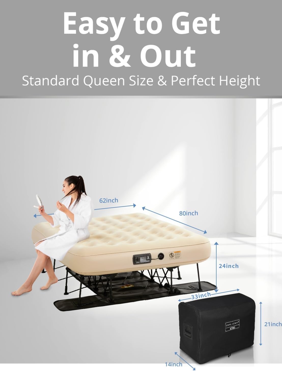 Simpli Comfy Queen EZ Bed Self-Inflating Air Mattress