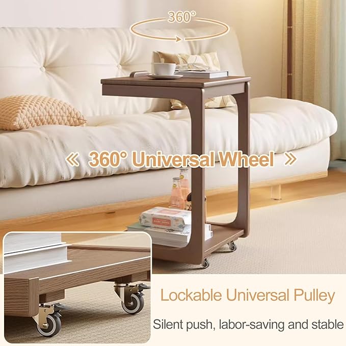 Movable C Shaped Side Table