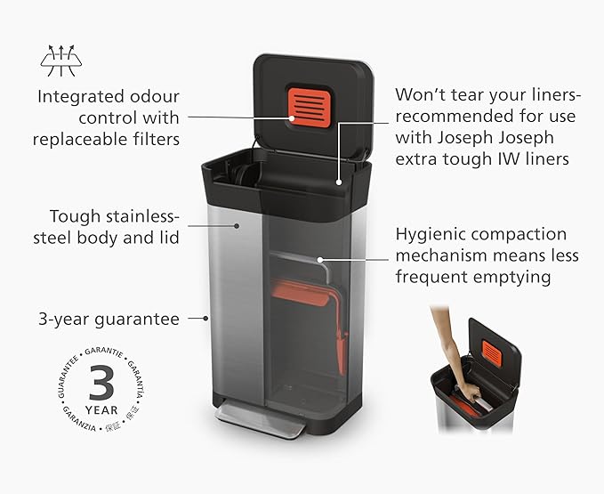 Intelligent Waste Titan Trash Can Compactor with Odor Filter
