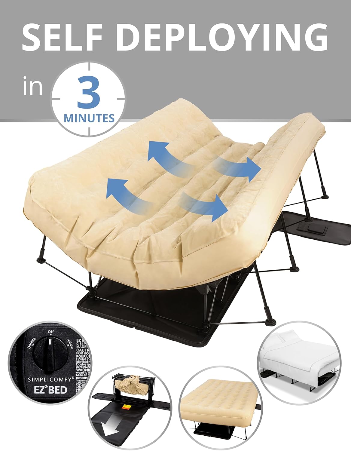 Simpli Comfy Queen EZ Bed Self-Inflating Air Mattress