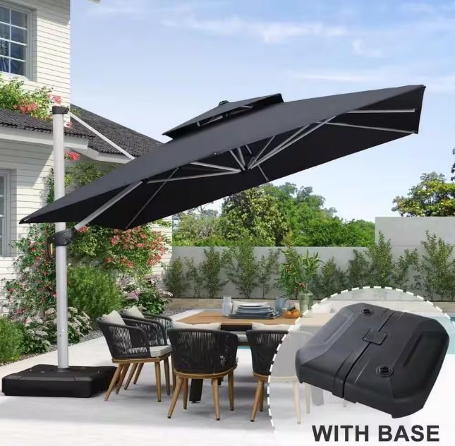 Square High-Quality Aluminum Cantilever Outdoor Patio Umbrella