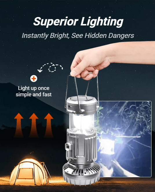 Portable LED Camping Lantern With Fan 5 in 1