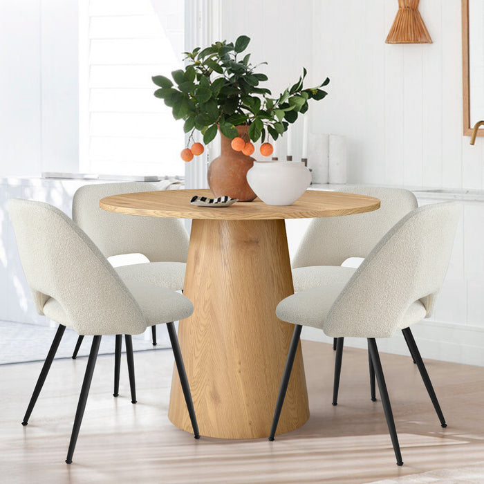 Modern Upholstered Boucle Dining Chair