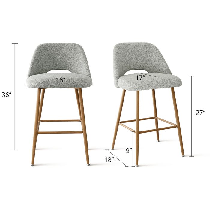 Boucle Upholstered Counter Stool
