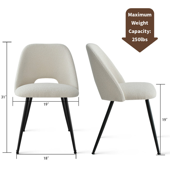 Modern Upholstered Boucle Dining Chair