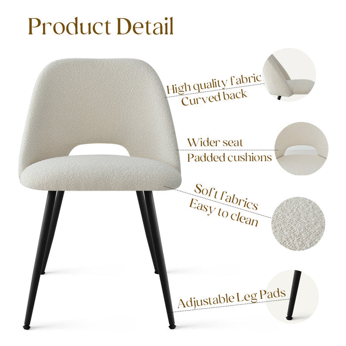 Modern Upholstered Boucle Dining Chair
