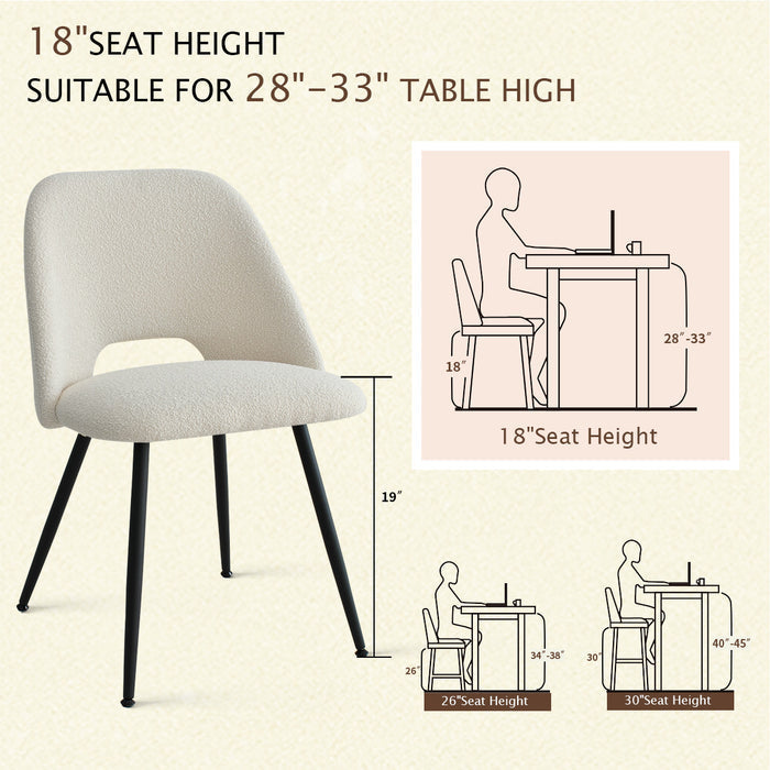 Modern Upholstered Boucle Dining Chair