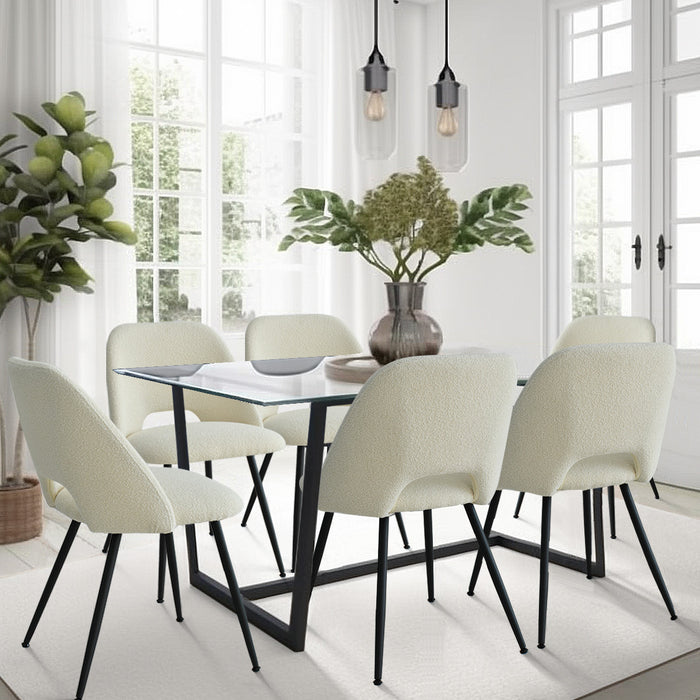 Modern Upholstered Boucle Dining Chair