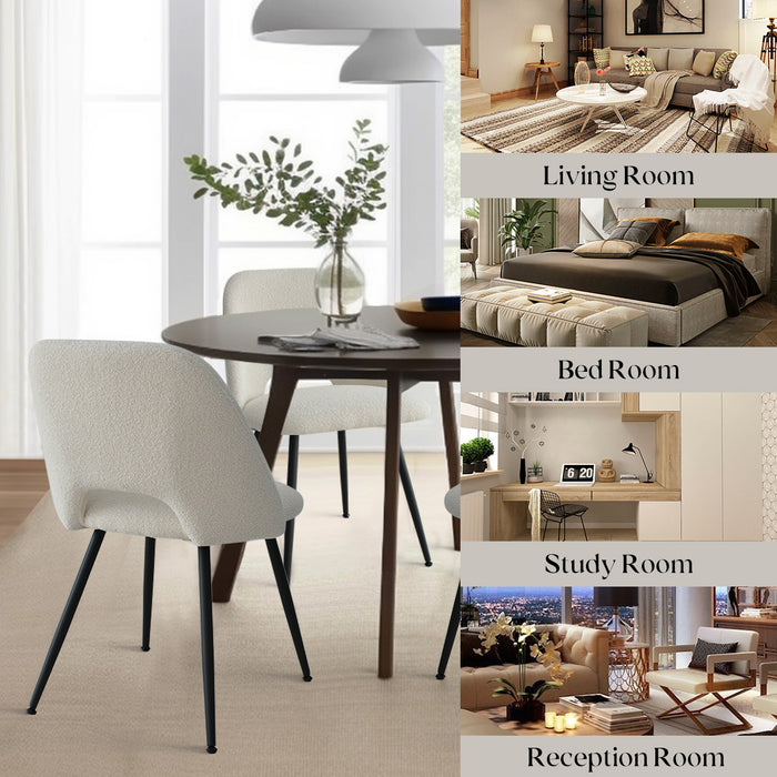 Modern Upholstered Boucle Dining Chair