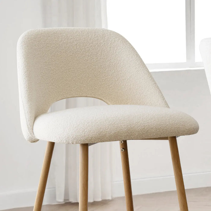 Boucle Upholstered Counter Stool