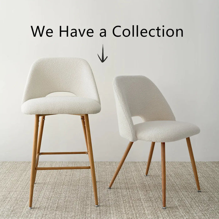 Boucle Upholstered Counter Stool