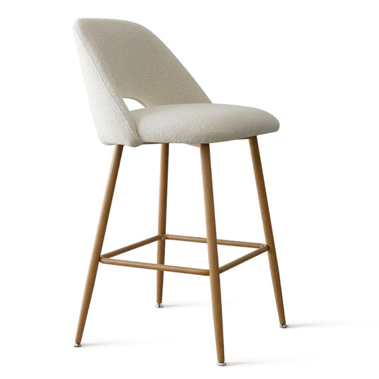 Boucle Upholstered Counter Stool