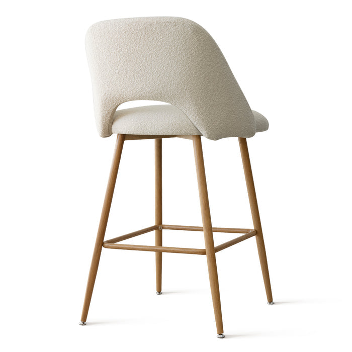 Boucle Upholstered Counter Stool