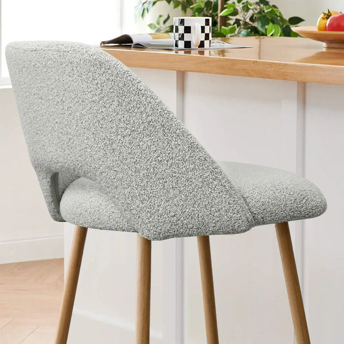 Boucle Upholstered Counter Stool