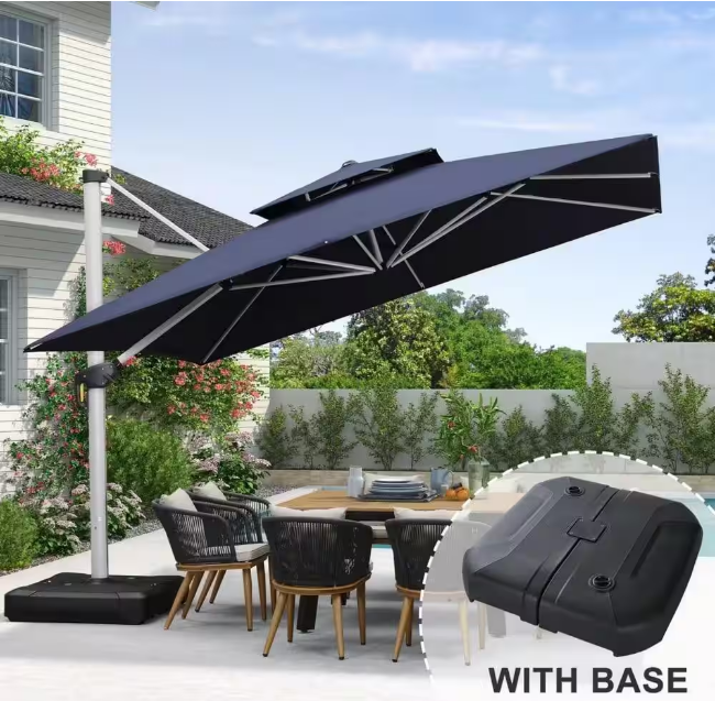 Square High-Quality Aluminum Cantilever Outdoor Patio Umbrella