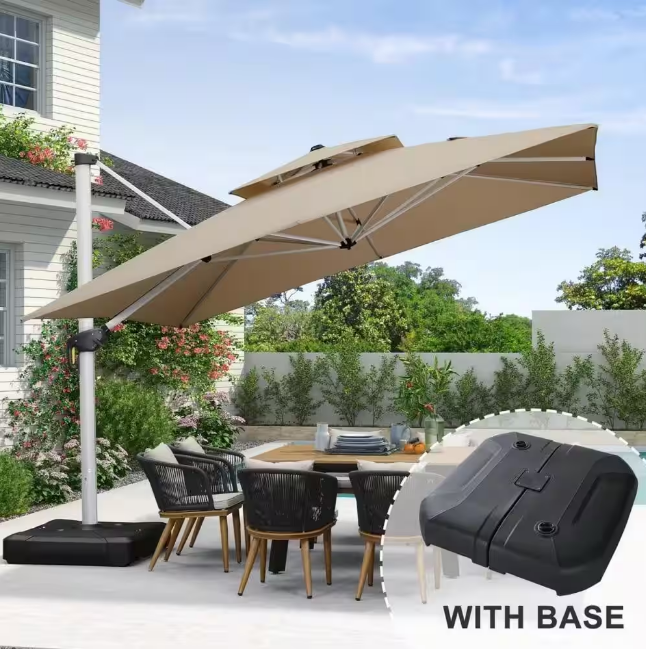 Square High-Quality Aluminum Cantilever Outdoor Patio Umbrella