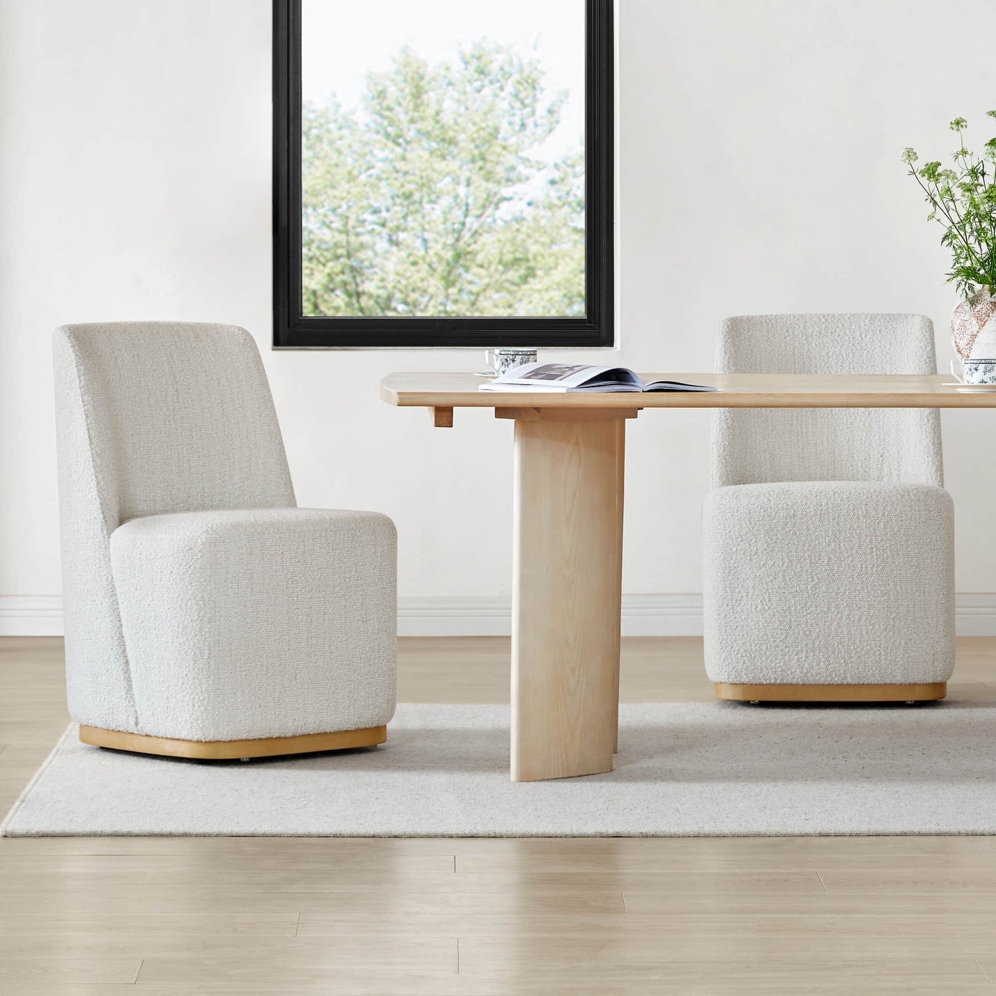 Lilibet Wingback Rolling Dining Chair With Casters