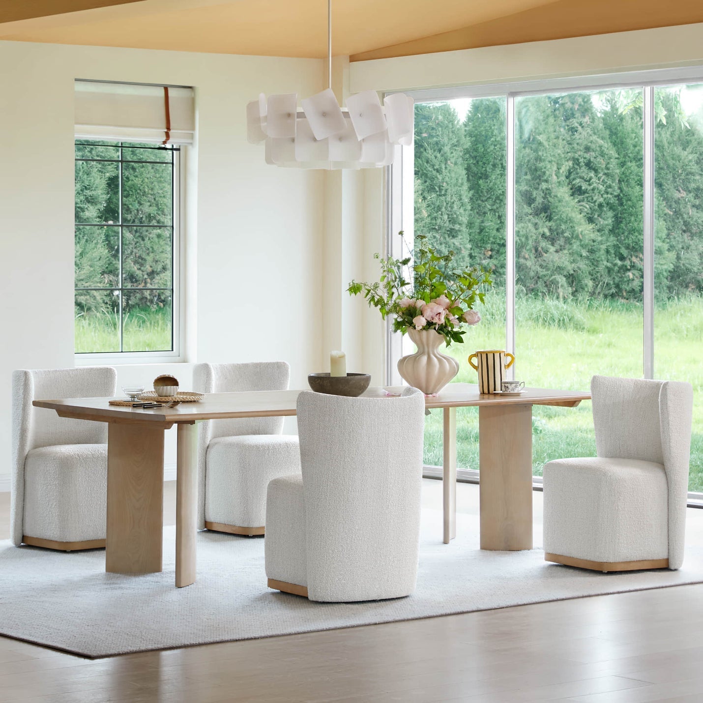 Lilibet Wingback Rolling Dining Chair With Casters