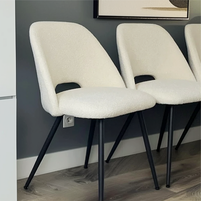 Modern Upholstered Boucle Dining Chair