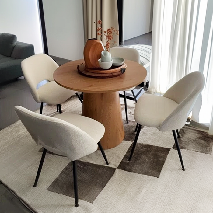 Modern Upholstered Boucle Dining Chair