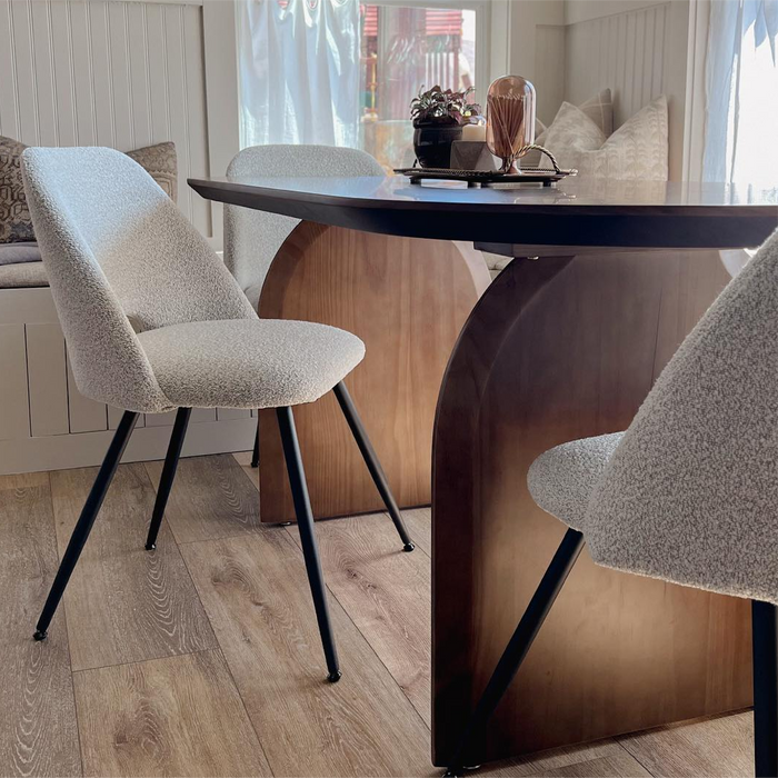 Modern Upholstered Boucle Dining Chair